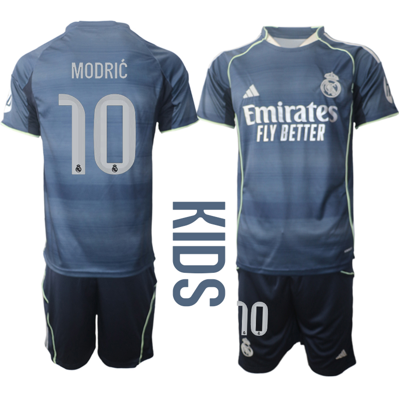 Youth 2025-2026 Club Real Madrid away Blue #10 Soccer Jersey->customized soccer jersey->Custom Jersey